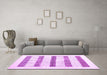 Machine Washable Solid Purple Modern Area Rugs in a Living Room, wshcon1594pur