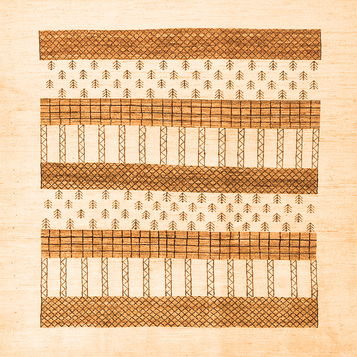 Round Machine Washable Solid Orange Modern Area Rugs, wshcon1594org