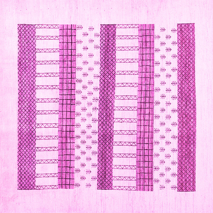 Square Solid Pink Modern Rug, con1594pnk