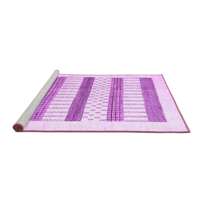 Sideview of Machine Washable Solid Purple Modern Area Rugs, wshcon1594pur