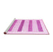 Sideview of Machine Washable Solid Pink Modern Rug, wshcon1594pnk