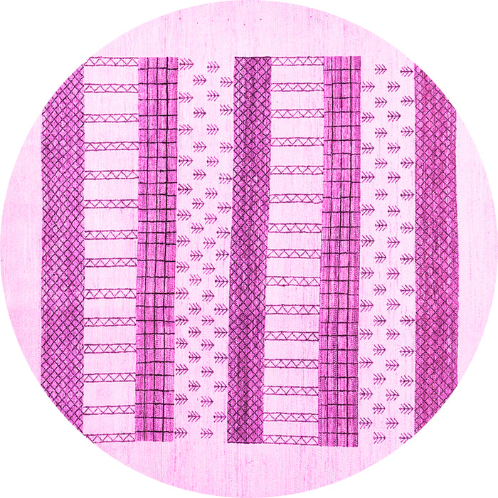 Round Solid Pink Modern Rug, con1594pnk