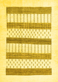 Solid Yellow Modern Rug, con1594yw