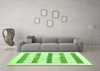 Machine Washable Solid Green Modern Rug, wshcon1594grn