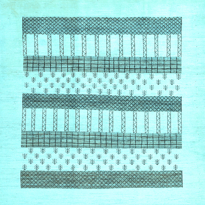 Square Solid Light Blue Modern Rug, con1594lblu