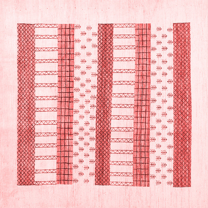 Machine Washable Solid Red Modern Rug, wshcon1594red