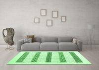 Machine Washable Solid Emerald Green Modern Rug, wshcon1594emgrn