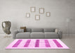 Machine Washable Solid Pink Modern Rug in a Living Room, wshcon1594pnk