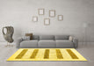 Machine Washable Solid Yellow Modern Rug in a Living Room, wshcon1594yw