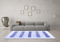 Machine Washable Solid Blue Modern Rug, wshcon1594blu