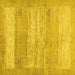 Square Machine Washable Abstract Yellow Contemporary Rug, wshcon1595yw