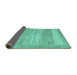 Sideview of Abstract Turquoise Contemporary Rug, con1595turq