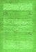 Serging Thickness of Machine Washable Abstract Green Contemporary Area Rugs, wshcon1595grn