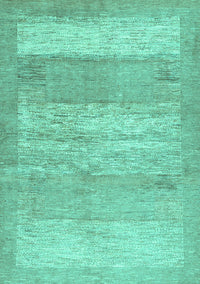 Abstract Turquoise Contemporary Rug, con1595turq