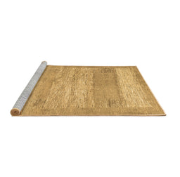 Sideview of Machine Washable Abstract Brown Contemporary Rug, wshcon1595brn