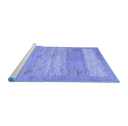Sideview of Machine Washable Abstract Blue Contemporary Rug, wshcon1595blu