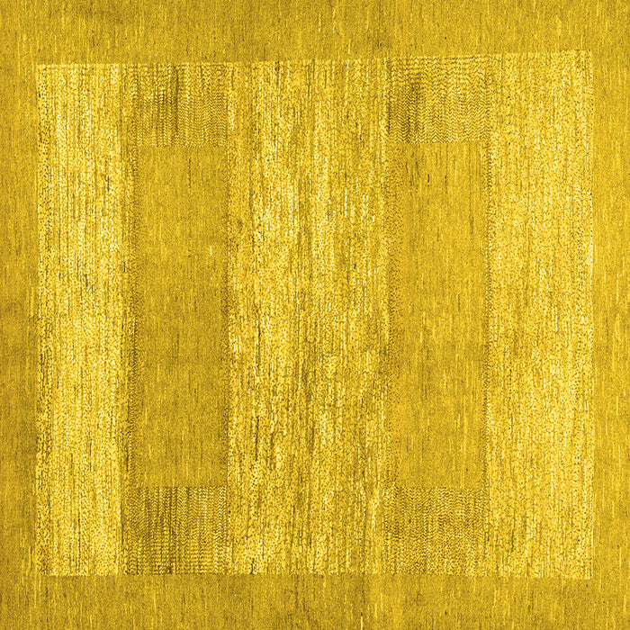 Square Abstract Yellow Contemporary Rug, con1595yw
