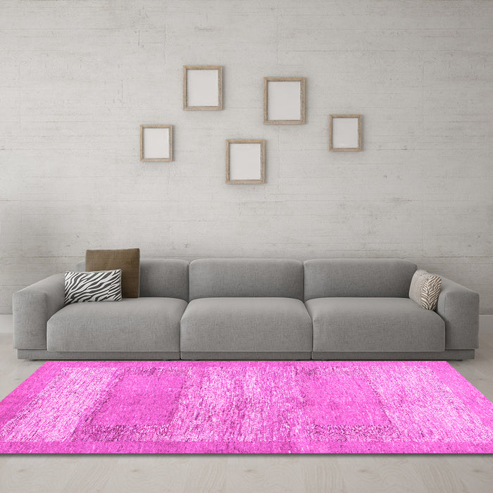 Machine Washable Abstract Pink Contemporary Rug in a Living Room, wshcon1595pnk