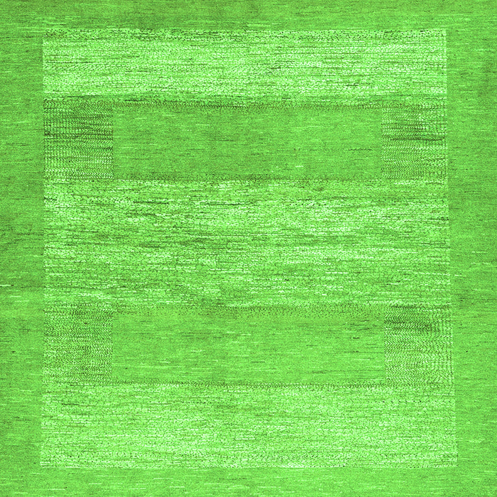 Serging Thickness of Abstract Green Contemporary Rug, con1595grn