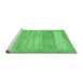 Sideview of Machine Washable Abstract Emerald Green Contemporary Area Rugs, wshcon1595emgrn