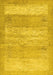 Machine Washable Abstract Yellow Contemporary Rug, wshcon1595yw