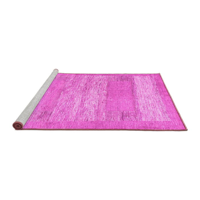 Sideview of Machine Washable Abstract Pink Contemporary Rug, wshcon1595pnk