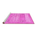 Sideview of Machine Washable Abstract Pink Contemporary Rug, wshcon1595pnk