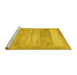 Sideview of Machine Washable Abstract Yellow Contemporary Rug, wshcon1595yw