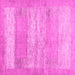 Square Machine Washable Abstract Pink Contemporary Rug, wshcon1595pnk