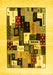 Machine Washable Abstract Yellow Contemporary Rug, wshcon1596yw