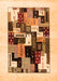 Abstract Orange Contemporary Rug, con1596org