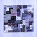 Square Abstract Blue Contemporary Rug, con1596blu