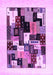 Machine Washable Abstract Purple Contemporary Area Rugs, wshcon1596pur