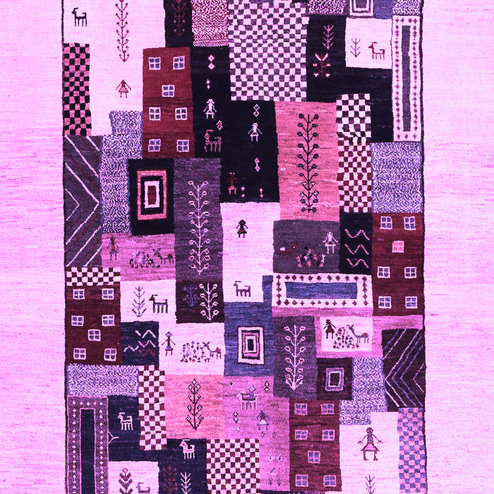 Machine Washable Abstract Purple Contemporary Area Rugs, wshcon1596pur