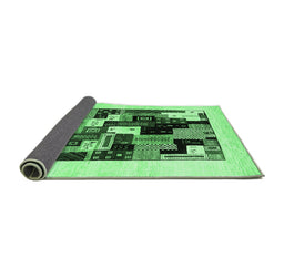 Sideview of Abstract Emerald Green Contemporary Rug, con1596emgrn