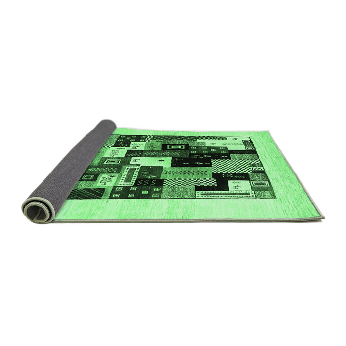 Sideview of Abstract Emerald Green Contemporary Rug, con1596emgrn