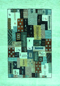 Abstract Turquoise Contemporary Rug, con1596turq