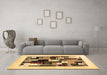 Machine Washable Abstract Brown Contemporary Rug in a Living Room,, wshcon1596brn