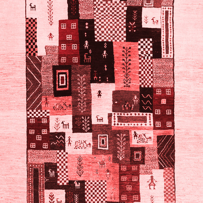 Machine Washable Abstract Red Contemporary Rug, wshcon1596red