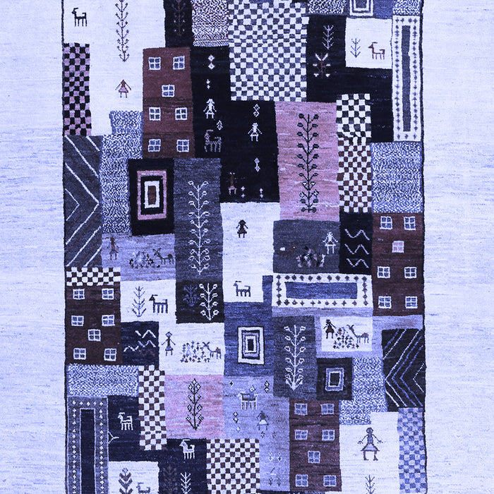 Machine Washable Abstract Blue Contemporary Rug, wshcon1596blu