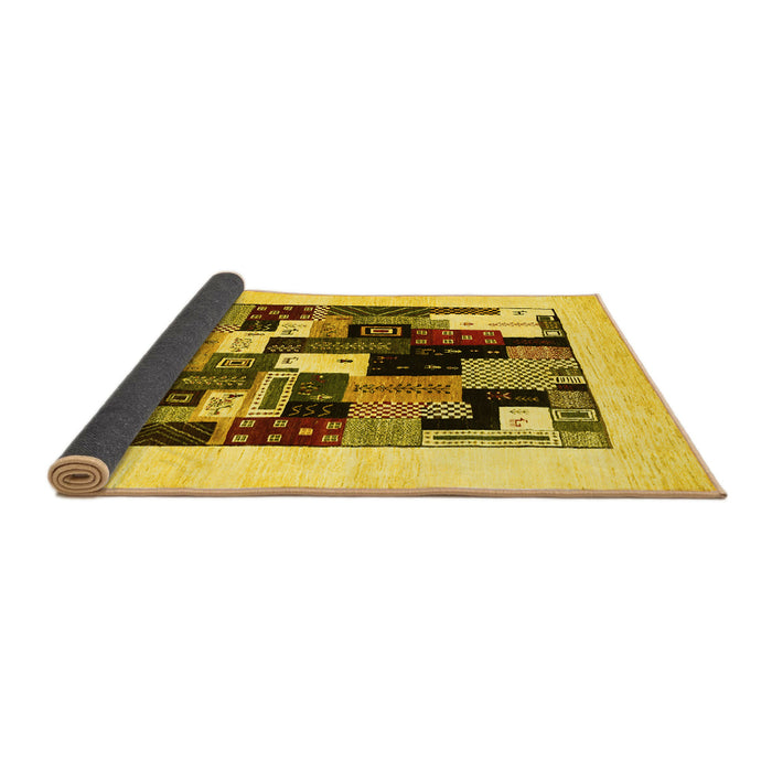 Sideview of Abstract Yellow Contemporary Rug, con1596yw