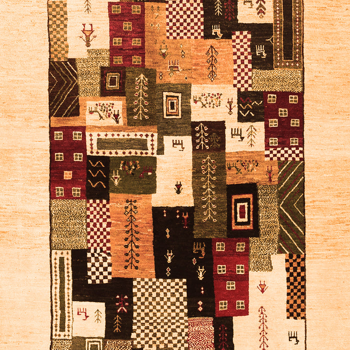 Serging Thickness of Machine Washable Abstract Orange Contemporary Area Rugs, wshcon1596org