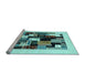 Sideview of Machine Washable Abstract Light Blue Contemporary Rug, wshcon1596lblu