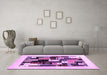 Machine Washable Abstract Purple Contemporary Area Rugs in a Living Room, wshcon1596pur