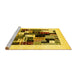 Sideview of Machine Washable Abstract Yellow Contemporary Rug, wshcon1596yw