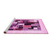 Sideview of Machine Washable Abstract Pink Contemporary Rug, wshcon1596pnk