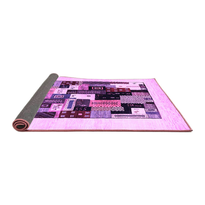Sideview of Abstract Purple Contemporary Rug, con1596pur