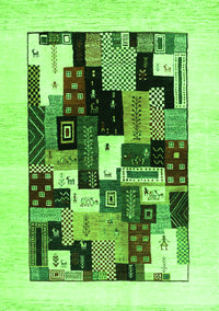 Abstract Green Contemporary Rug, con1596grn