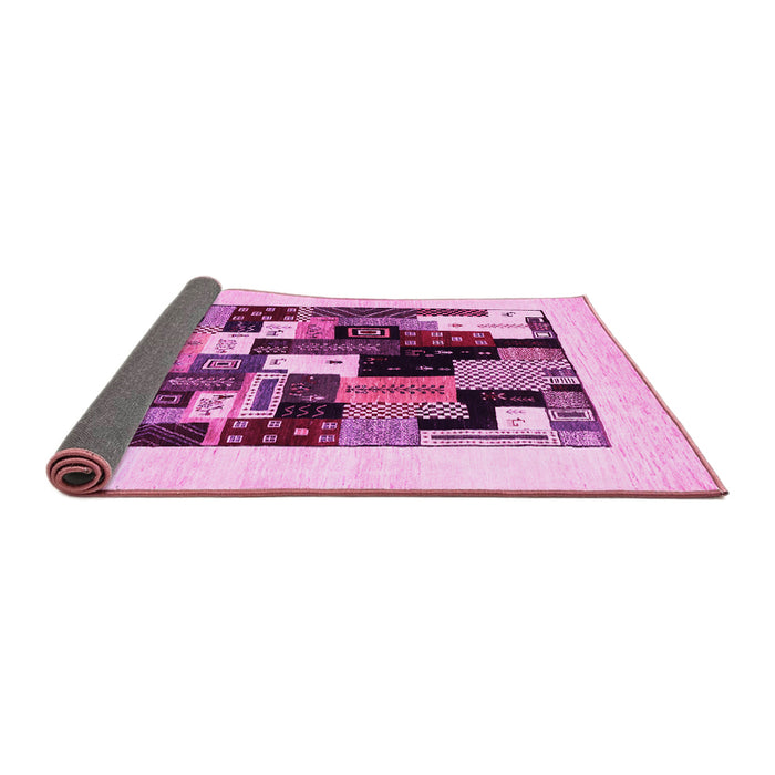 Sideview of Abstract Pink Contemporary Rug, con1596pnk