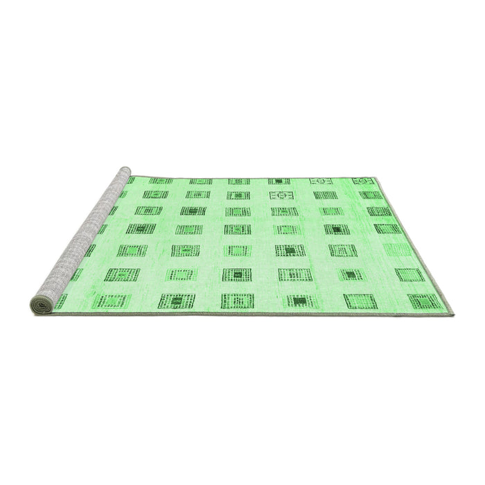 Sideview of Machine Washable Solid Emerald Green Modern Area Rugs, wshcon1597emgrn